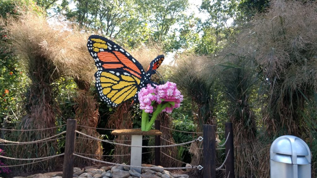 Lego butterfly scuplture at the arboretum